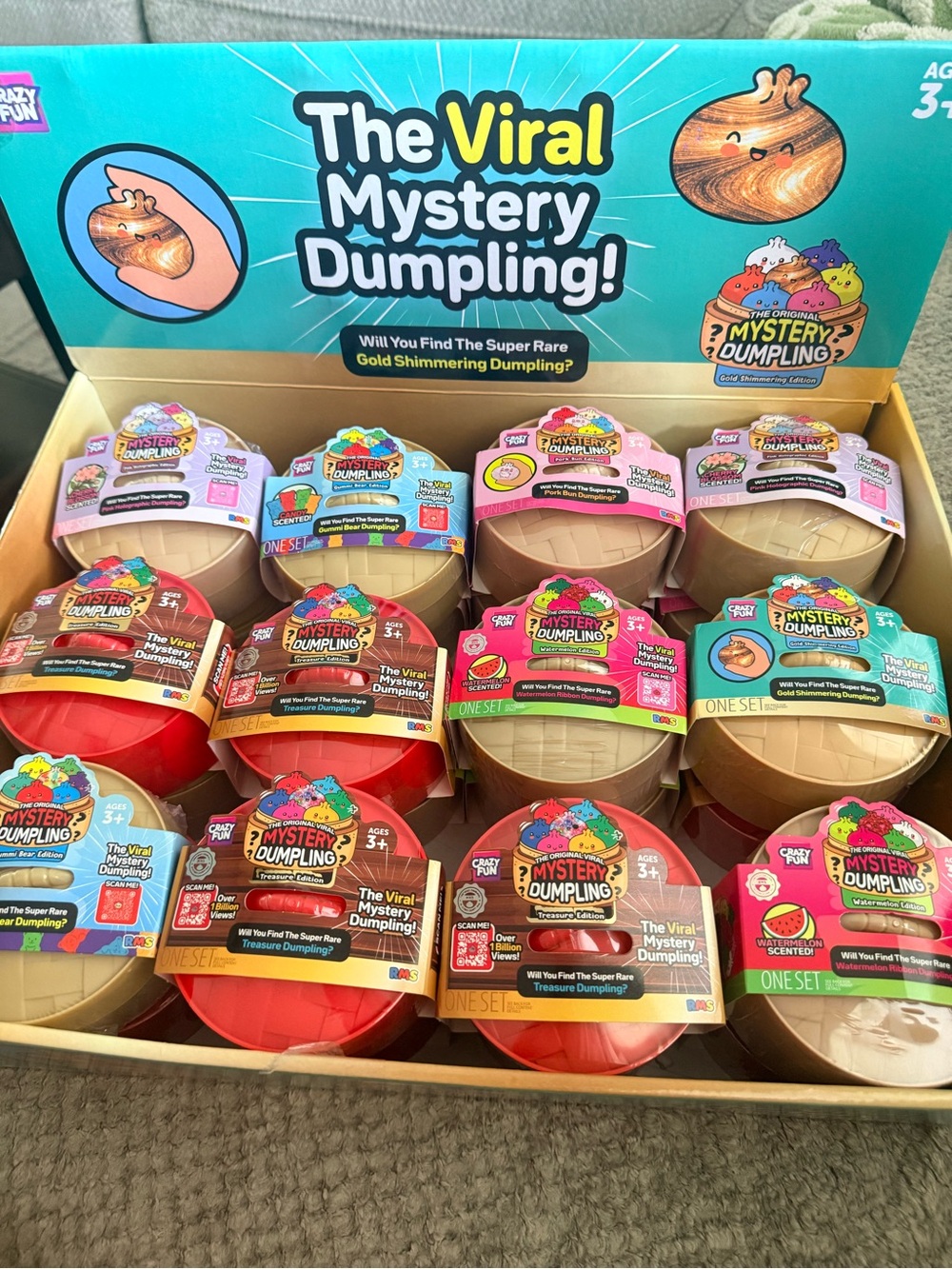 Mixed Case 24 RMS Dumplings. GUMMY BEAR TREASURE, TRICK OR TREAT , WATERMELON